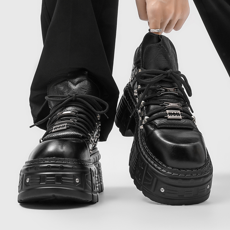 Men'S Shoes To Increase Height - Neue Gothic-Punk-Plateauschuhe für Herren, modische schwarze